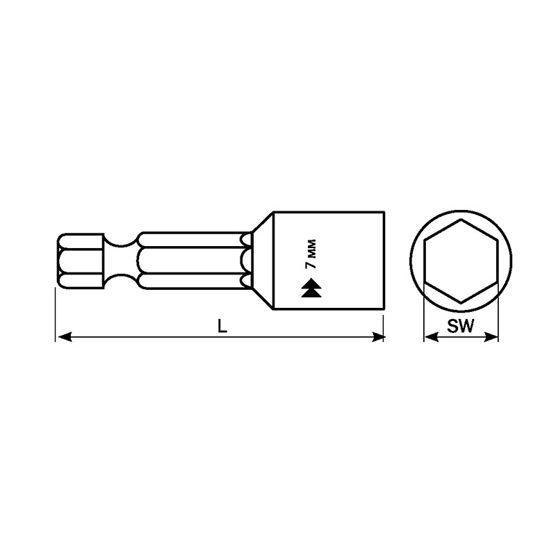 Бита HARPOON шестигранная. магнитная М7