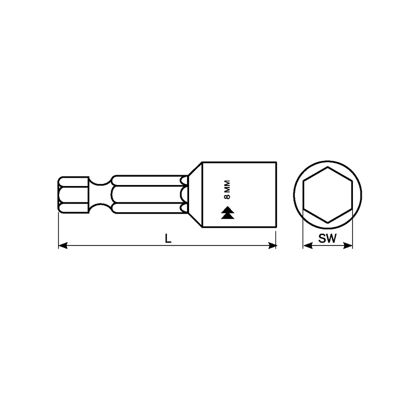 Бита HARPOON шестигранная. магнитная М8