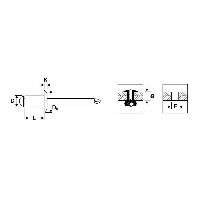 Заклепка Harpoon вытяжная 4.8х18.0 стандарт сталь