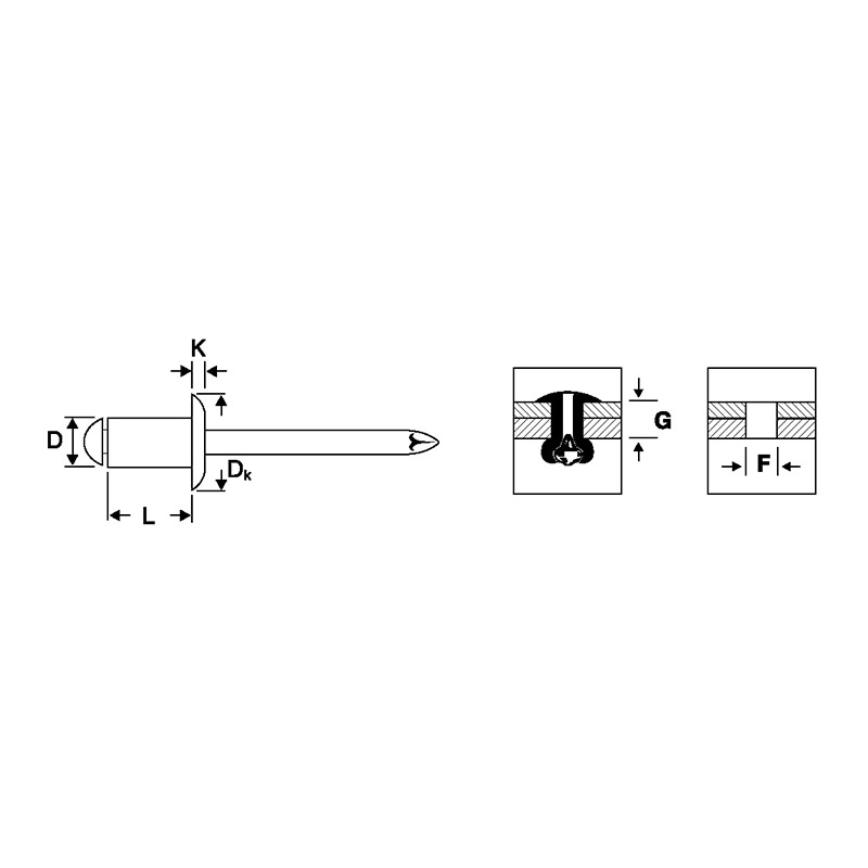 Заклепка Harpoon вытяжная 5.0х20.0 стандарт сталь
